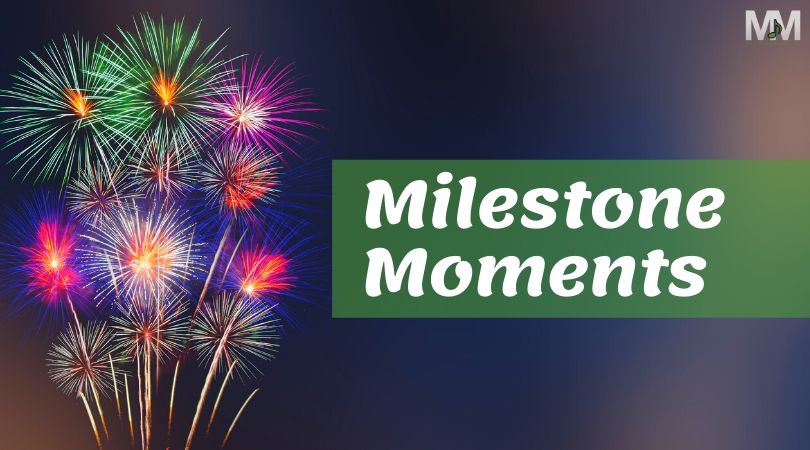 fireworks with milestone moments words